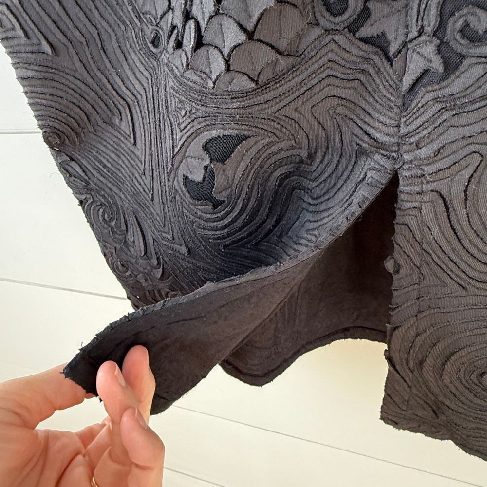 Pankaj & Nidhi MILANY Black CUTWORK MIDI Dress WOMEN 6 Anthropologie - Picture 9 of 13